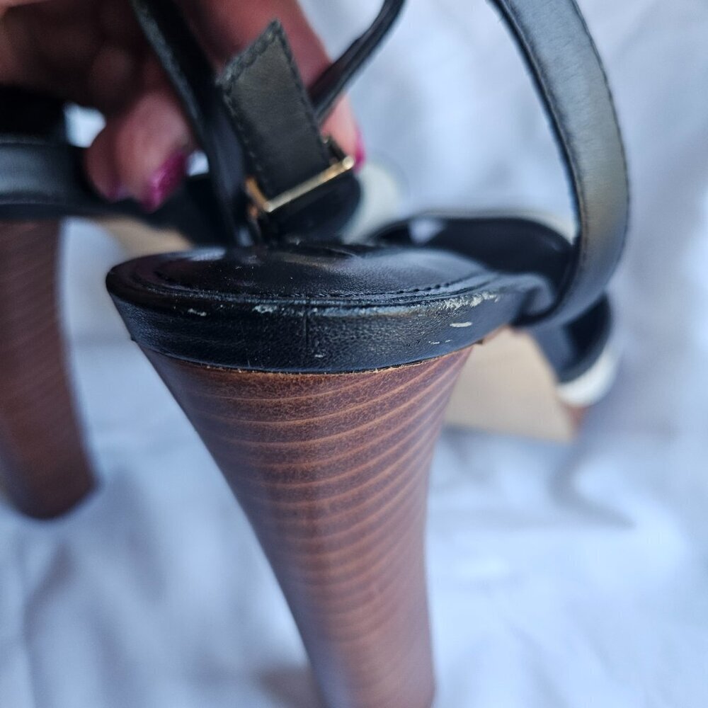 White House Black Market Celina 4.5”Heel Textured Open Toe Platform Sandal 8M - Picture 5 of 11